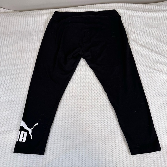 Puma Womens L Yoga Leggings Black Stretchy Workout Logo Hit Athletic - Picture 2 of 9
